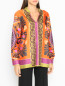 Блуза из шелка с "Цветочным" узором Luisa Spagnoli  –  МодельВерхНиз