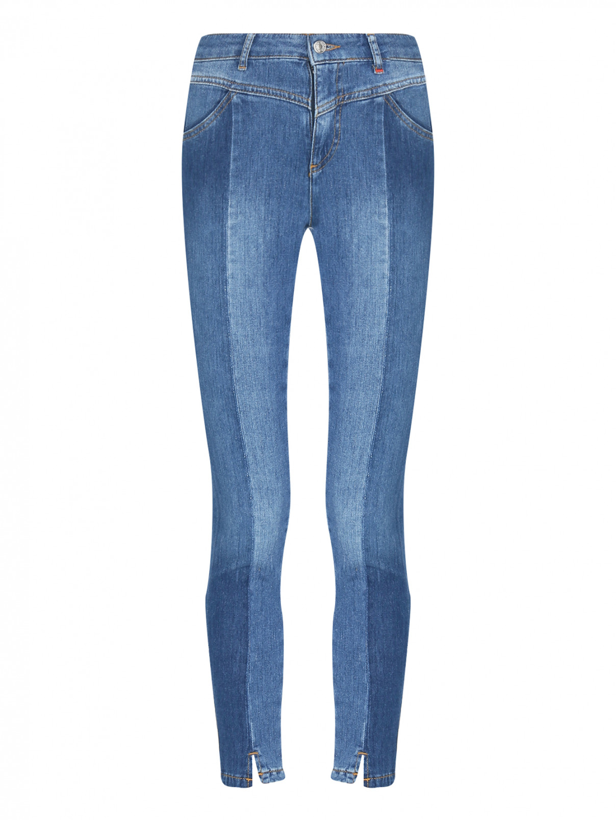 Комбинированные джинсы зауженного кроя Max&Co  –  Общий вид  – Цвет:  Синий