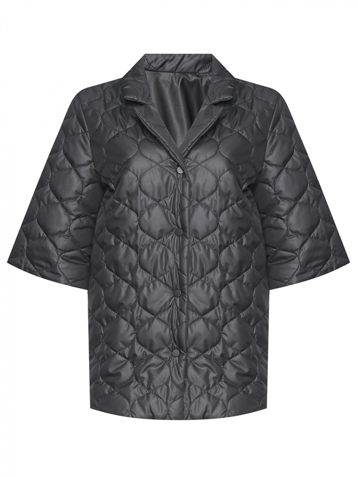Стеганая куртка с коротким рукавом Marina Rinaldi  –  Общий вид  – Цвет:  Черный