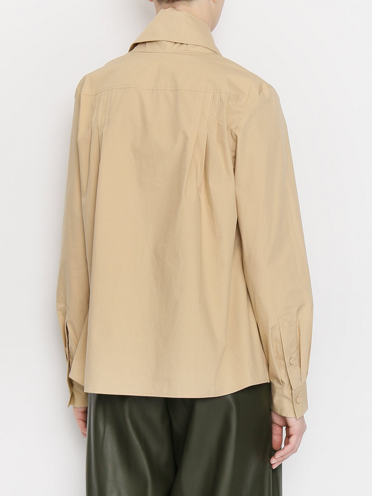 Блуза из хлопка с бантом 3.1 Phillip Lim  –  МодельВерхНиз1  – Цвет:  Бежевый