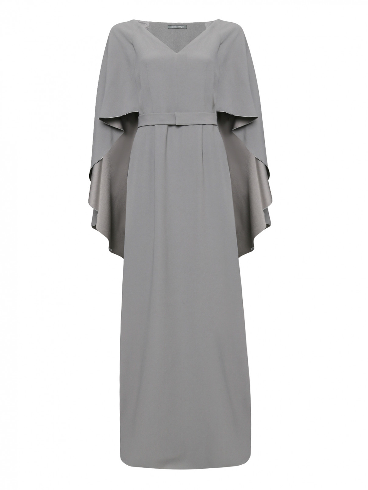 Платье-макси с поясом Alberta Ferretti  –  Общий вид  – Цвет:  Серый