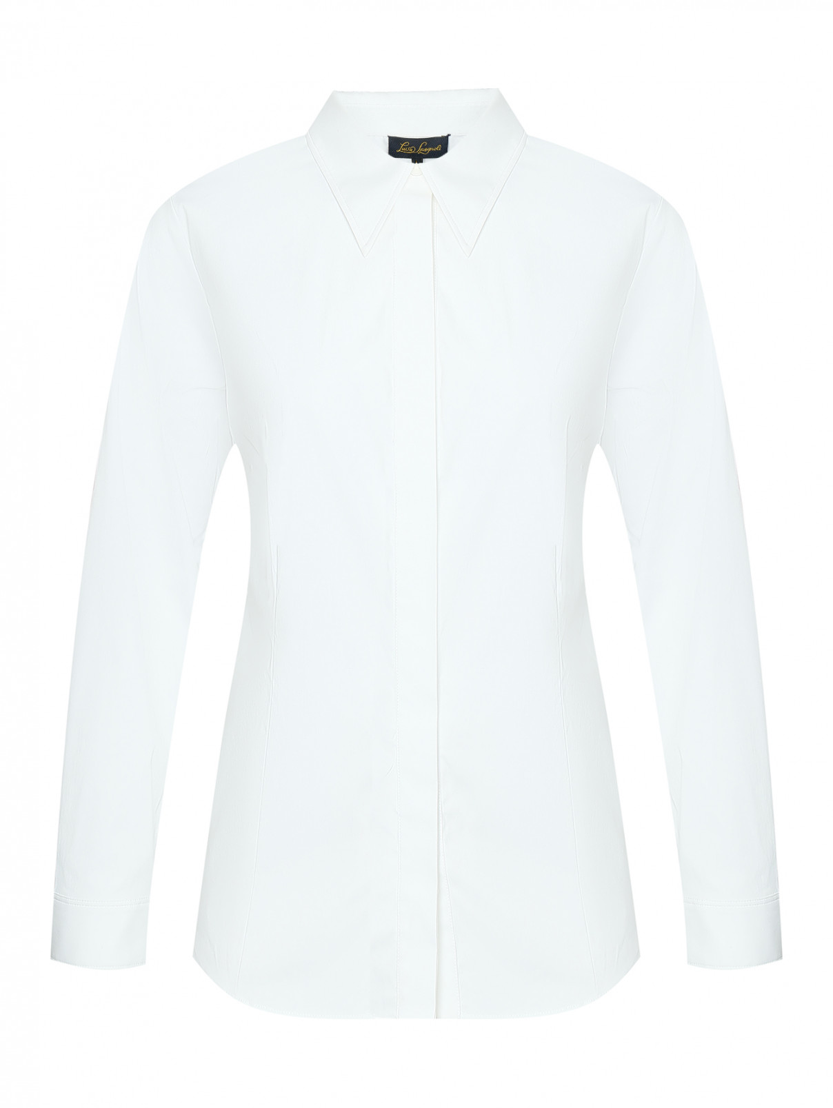 Приталенная классическая рубашка Luisa Spagnoli  –  Общий вид  – Цвет:  Белый