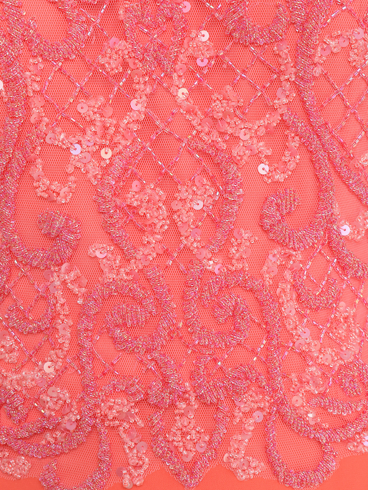 Платье-макси декорированное бисером и пайетками Rosa Clara  –  Деталь1  – Цвет:  Оранжевый