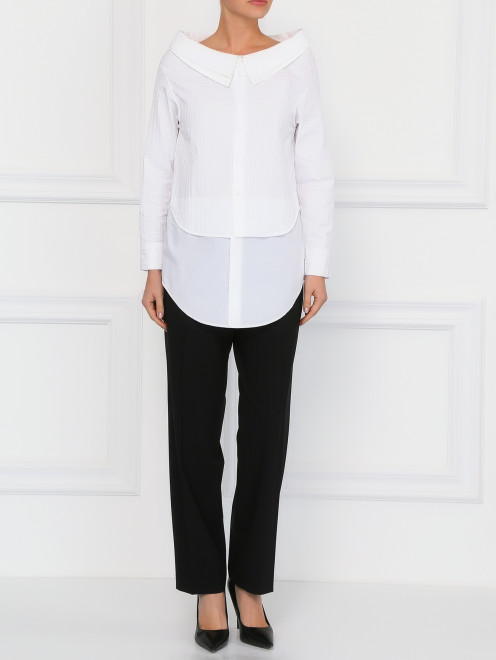 Удлиненная блуза из хлопка с фактурной отделкой  Jean Paul Gaultier - Модель Общий вид