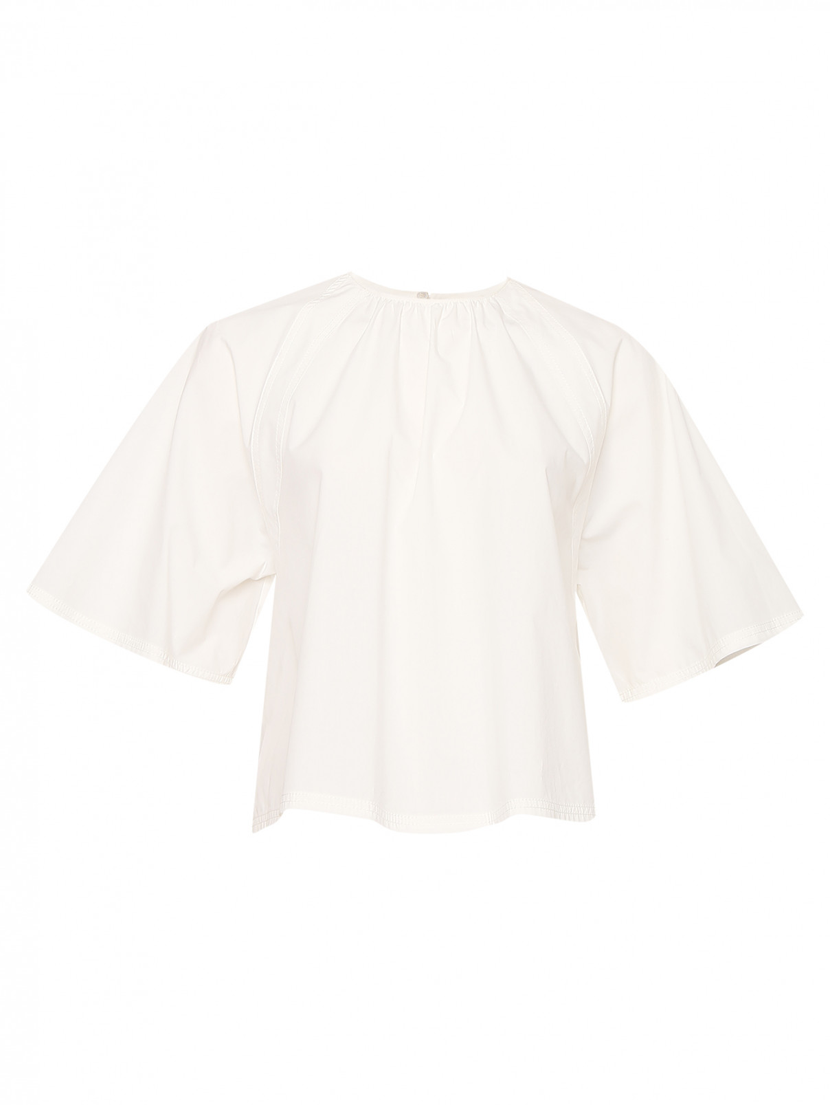 Свободная блуза из хлопка Weekend Max Mara  –  Общий вид  – Цвет:  Белый