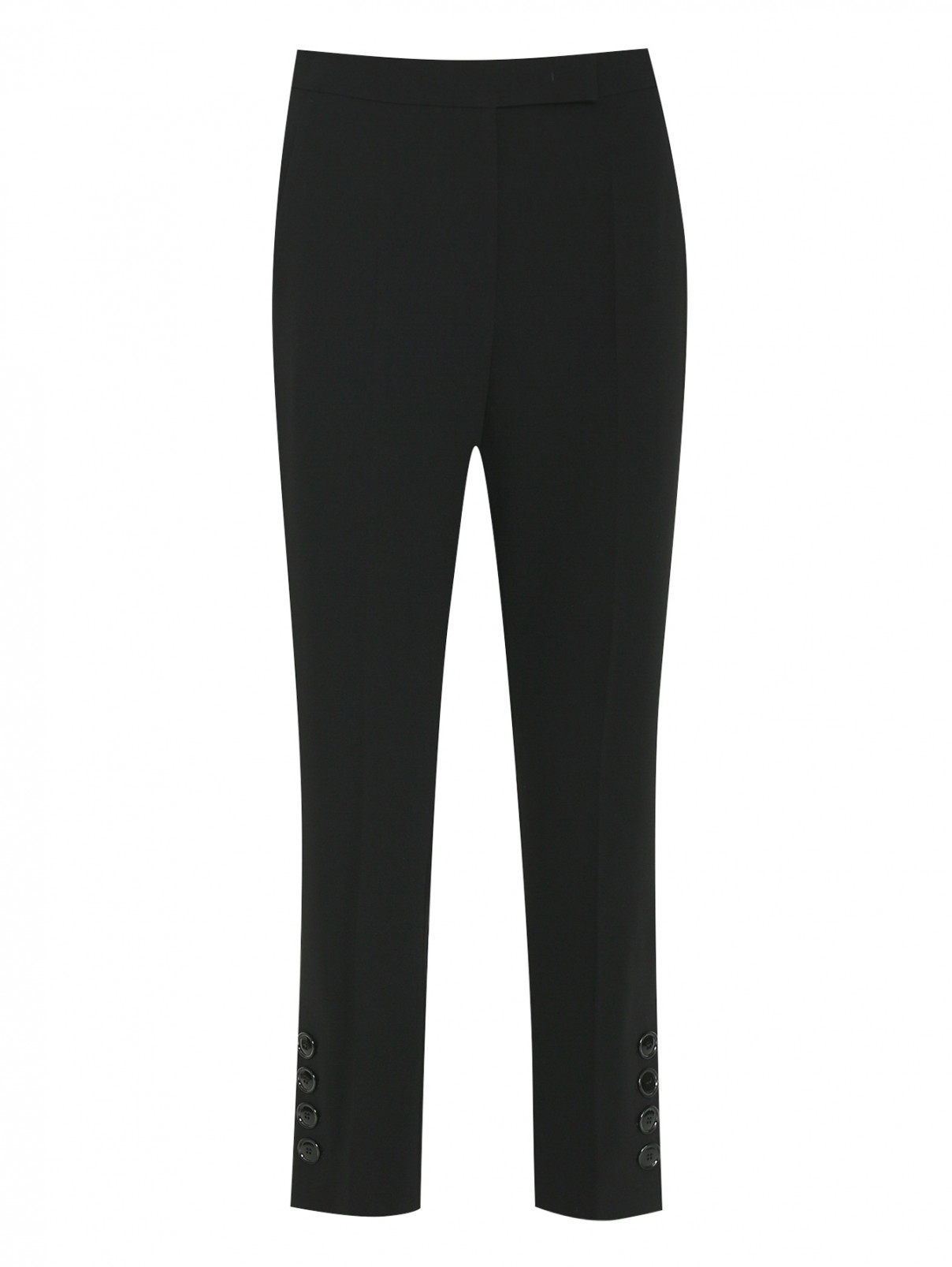 Укороченные брюки с декоративными пуговицами Max Mara  –  Общий вид  – Цвет:  Черный