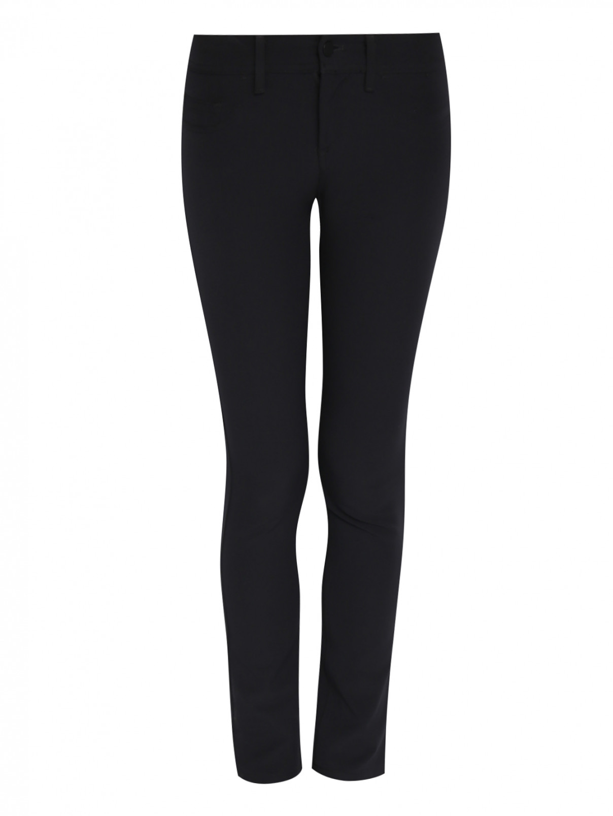 Узкие эластичные брюки Emporio Armani  –  Общий вид  – Цвет:  Черный