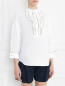 Блуза из хлопка с декоративной отделкой Alberta Ferretti  –  Модель Верх-Низ