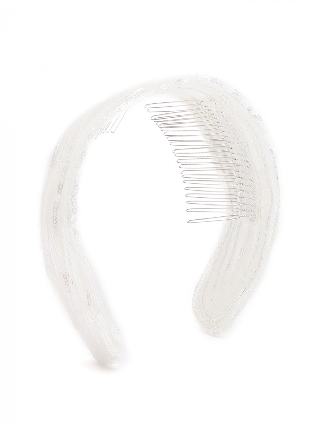 Ободок для волос с пайетками Elie Saab  –  Общий вид  – Цвет:  Белый
