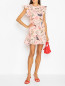 Платье-мини с цветочным узором Red Valentino  –  МодельОбщийВид