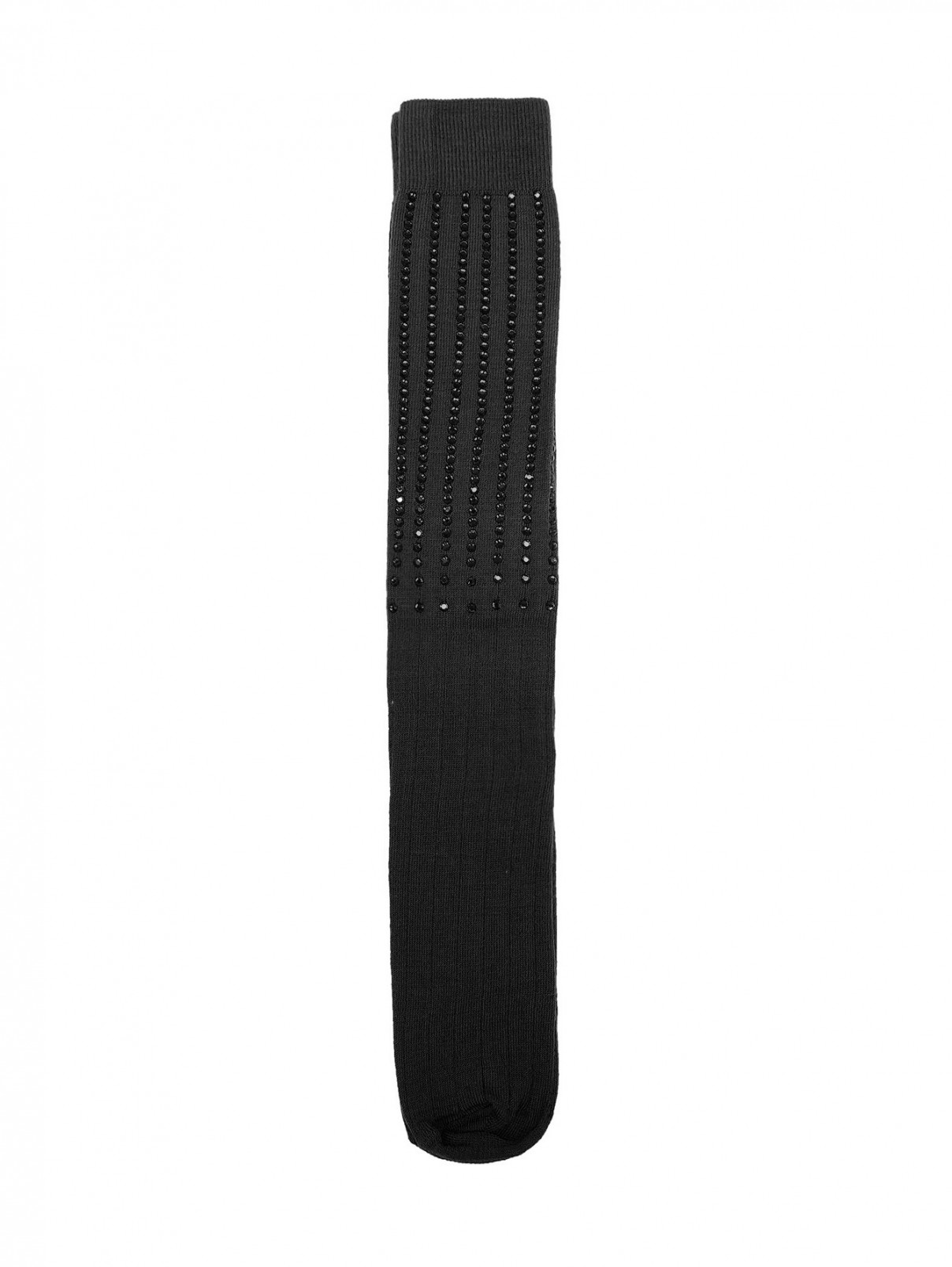 Носки из смешанной шерсти с кристаллами Ermanno Firenze  –  Общий вид  – Цвет:  Черный