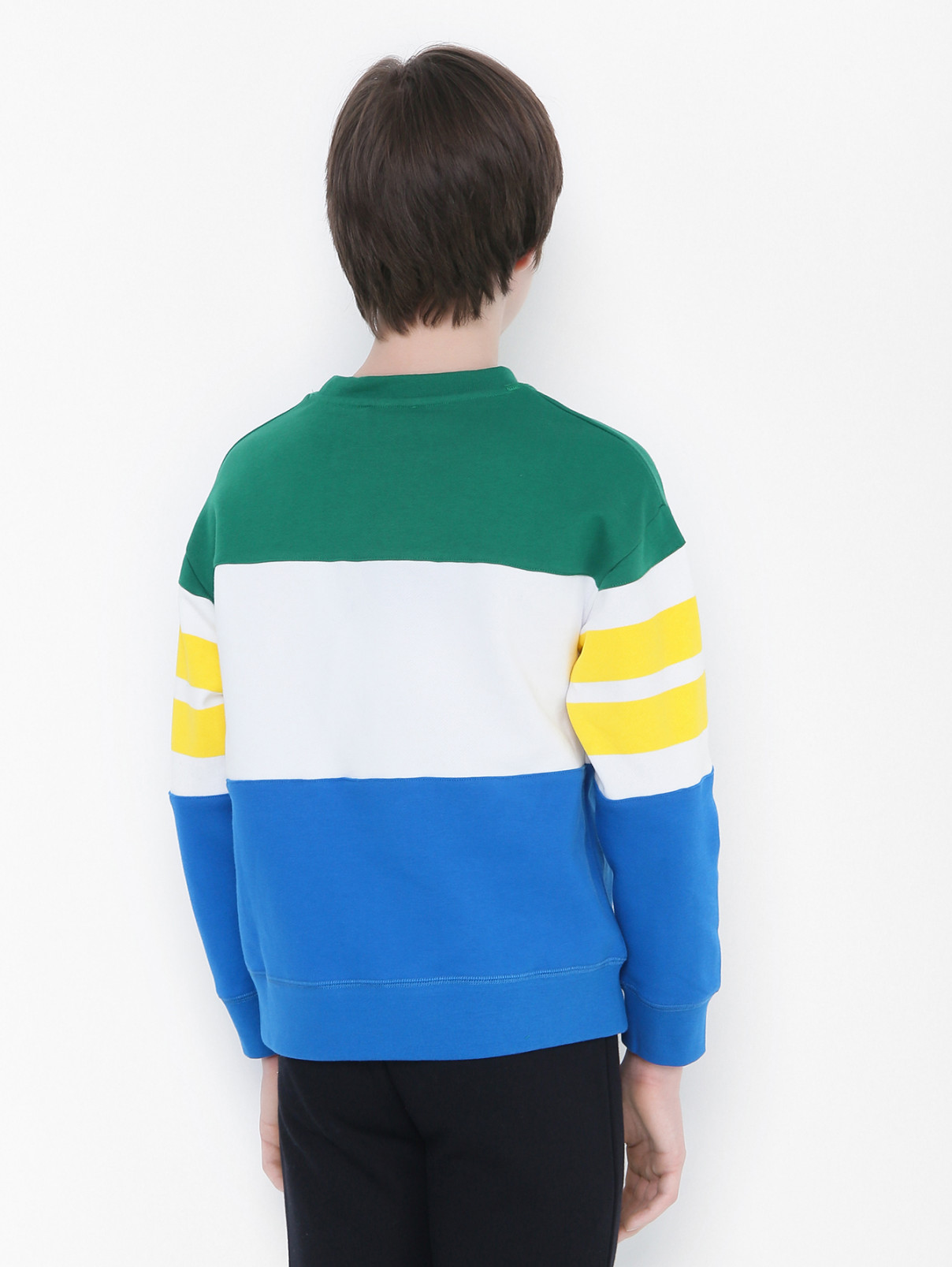Свитшот из хлопка с принтом Stella McCartney kids  –  МодельВерхНиз1  – Цвет:  Белый