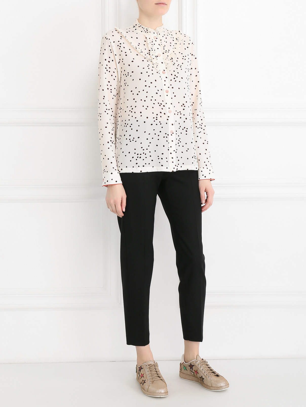Блуза с узором "горох" Paul Smith  –  Модель Общий вид  – Цвет:  Белый