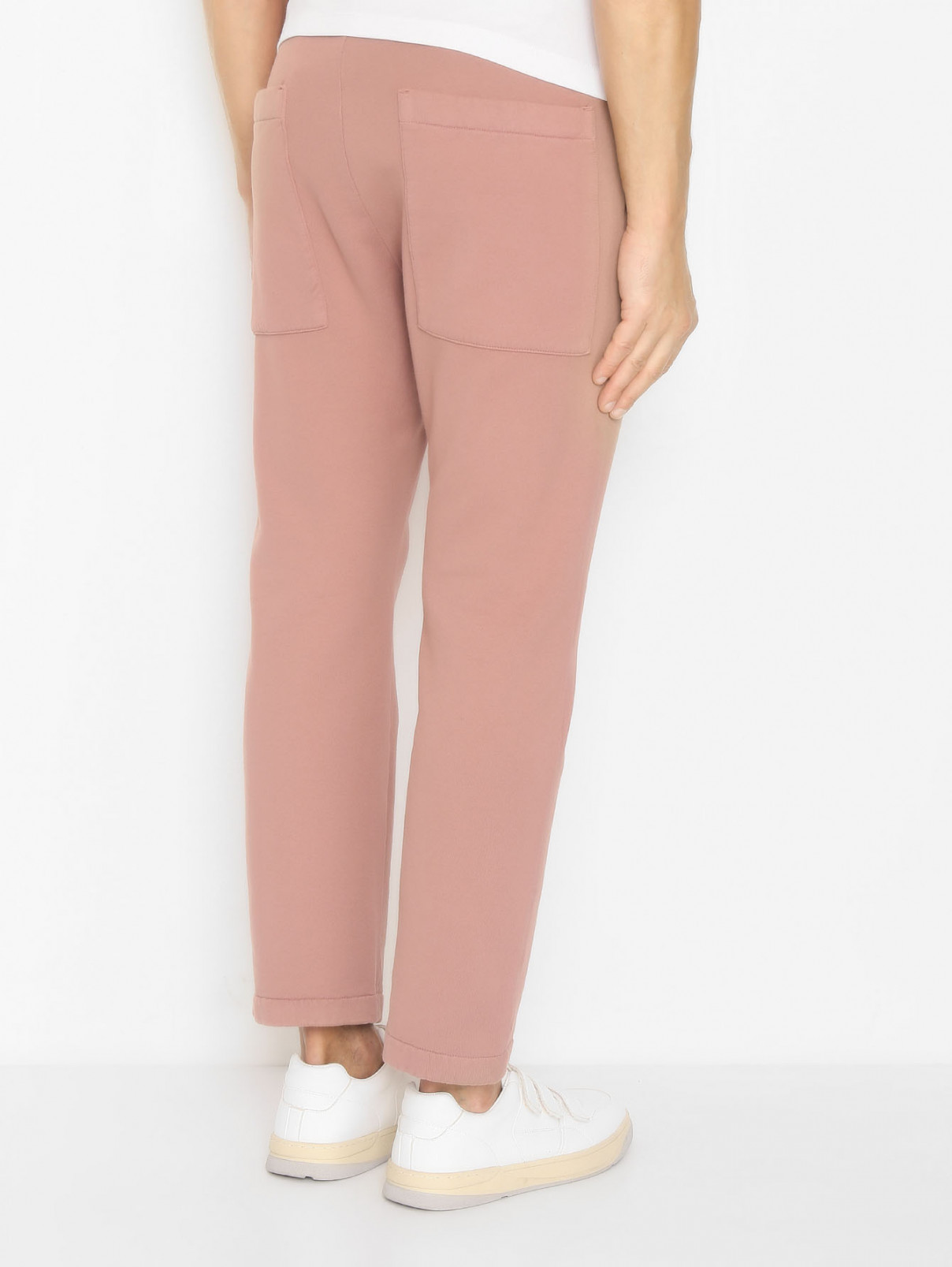 Однотонные брюки из хлопка на резинке Barena  –  МодельВерхНиз1  – Цвет:  Розовый