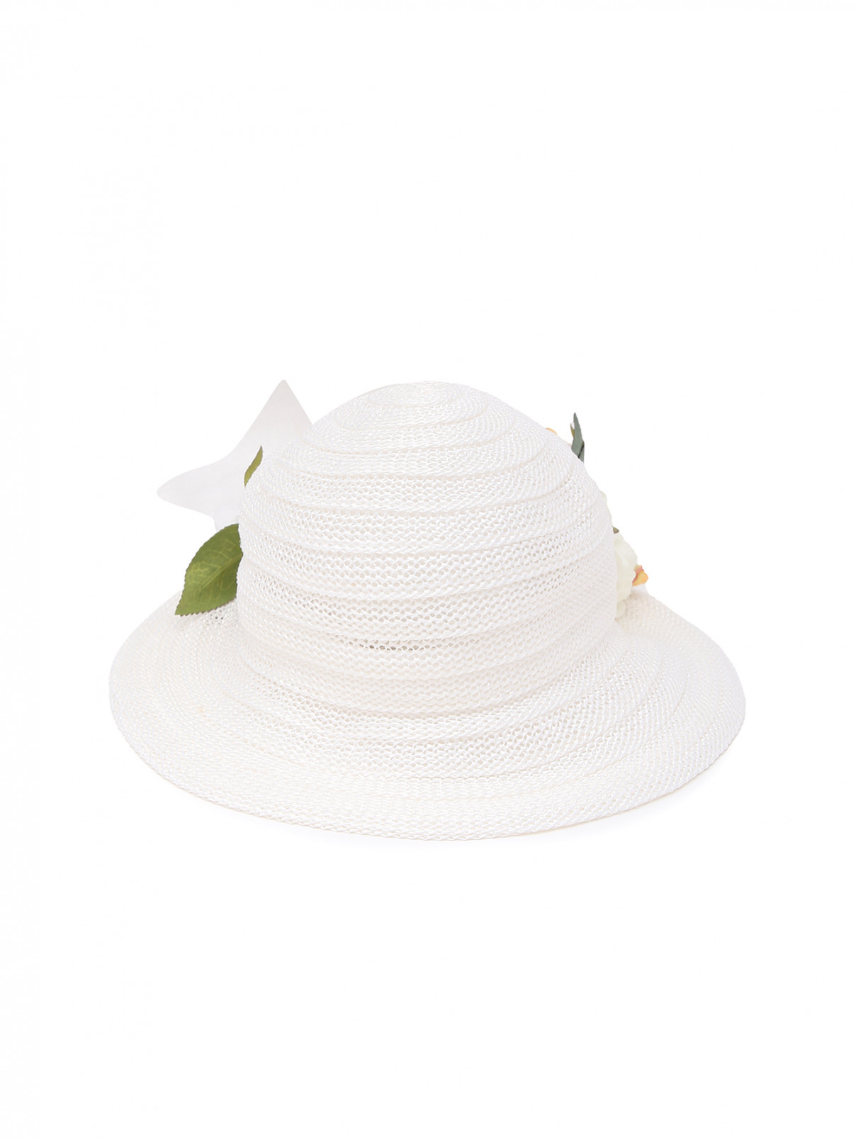 Шляпа с искуственными цветами IL Trenino  –  Обтравка2  – Цвет:  Белый