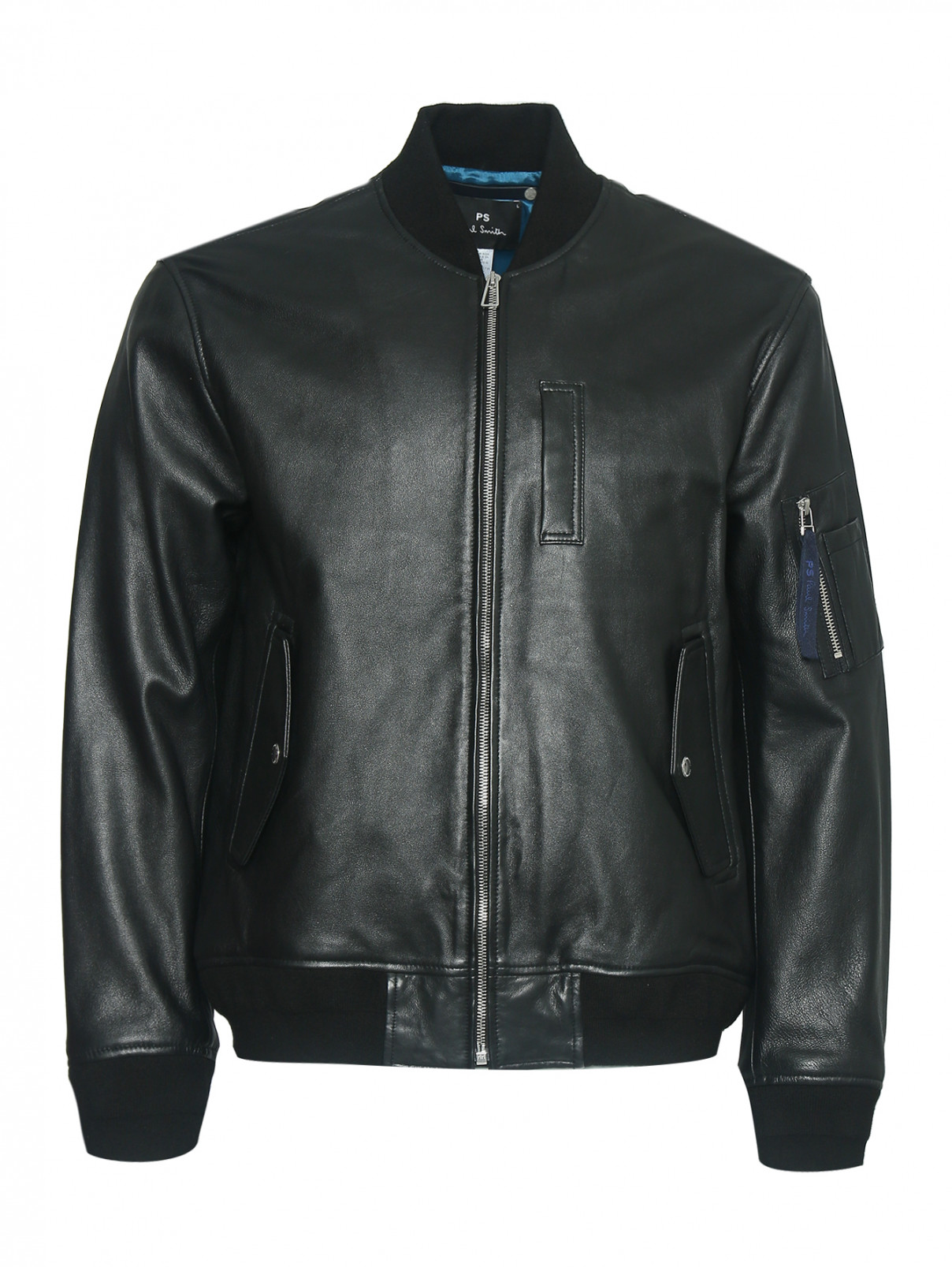 Куртка из кожи на молнии Paul Smith  –  Общий вид  – Цвет:  Черный