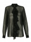 Блуза из хлопка и шелка с воланом Jean Paul Gaultier  –  Общий вид