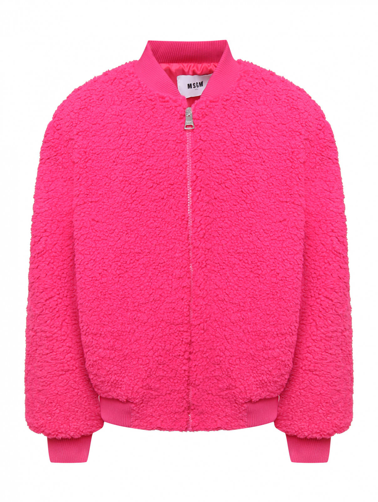 Куртка с карманами на молнии MSGM  –  Общий вид  – Цвет:  Розовый