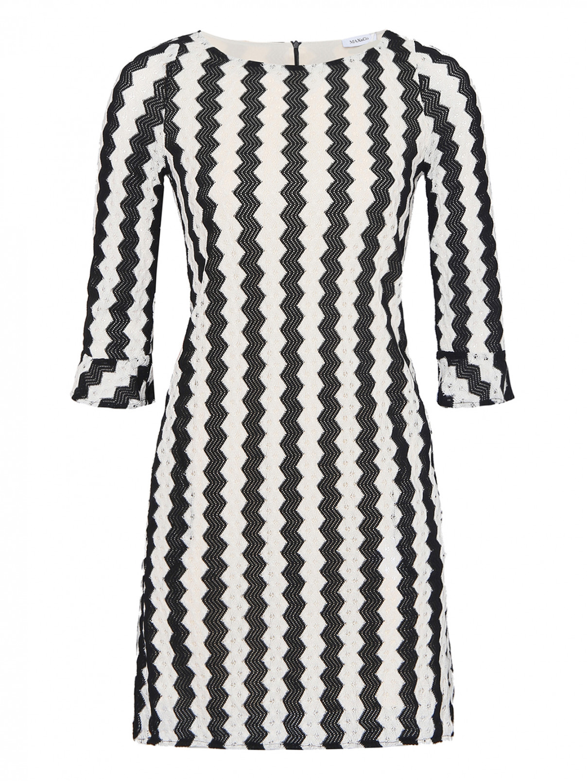 Платье-мини из смешанного хлопка с карманами Max&Co  –  Общий вид  – Цвет:  Мультиколор