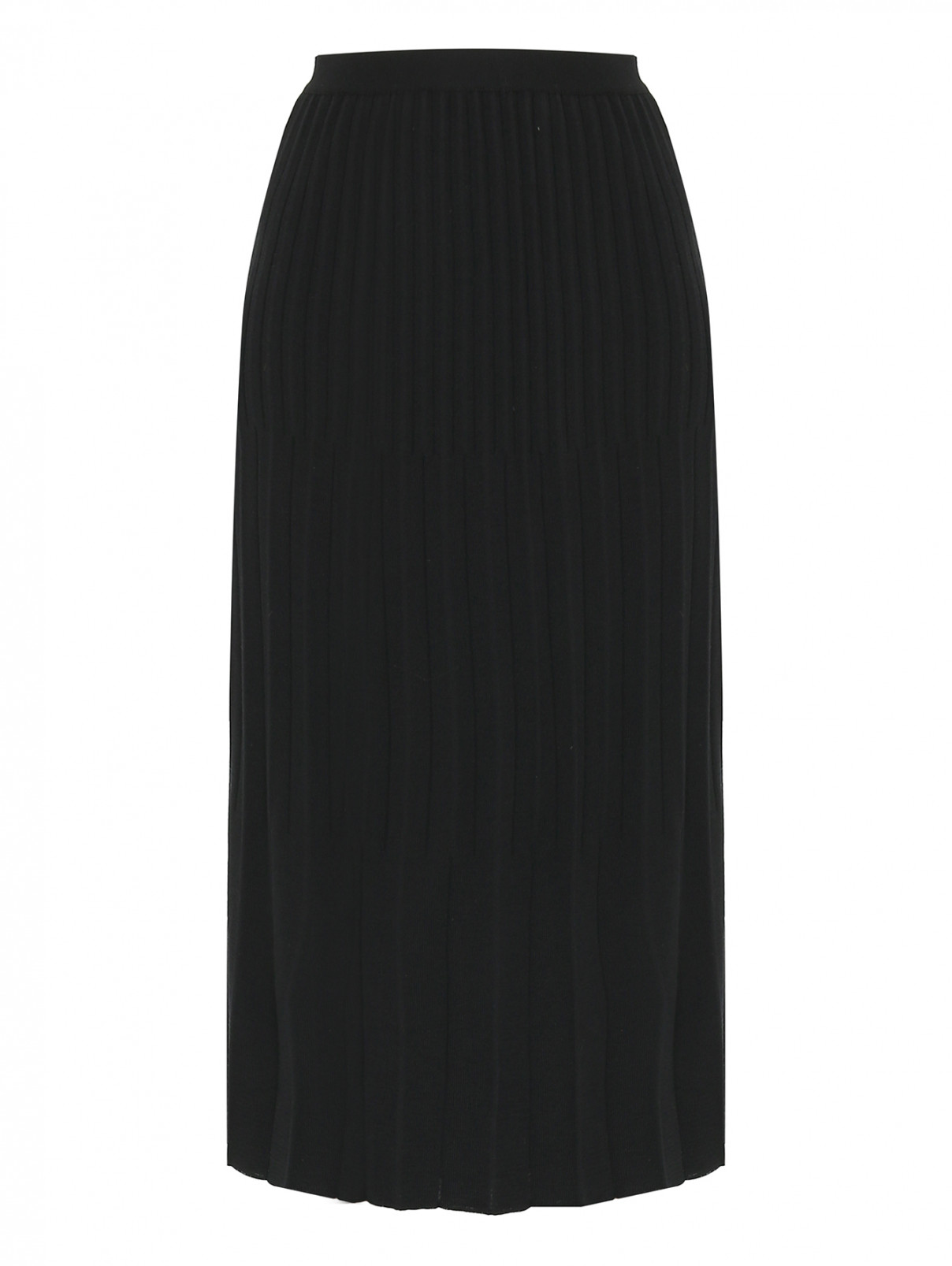 Трикотажная юбка плиссе Elena Miro  –  Общий вид  – Цвет:  Черный