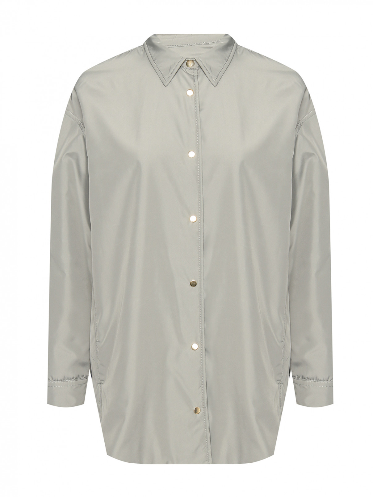 Куртка утепленная на кнопках однотонная Lorena Antoniazzi  –  Общий вид  – Цвет:  Серый