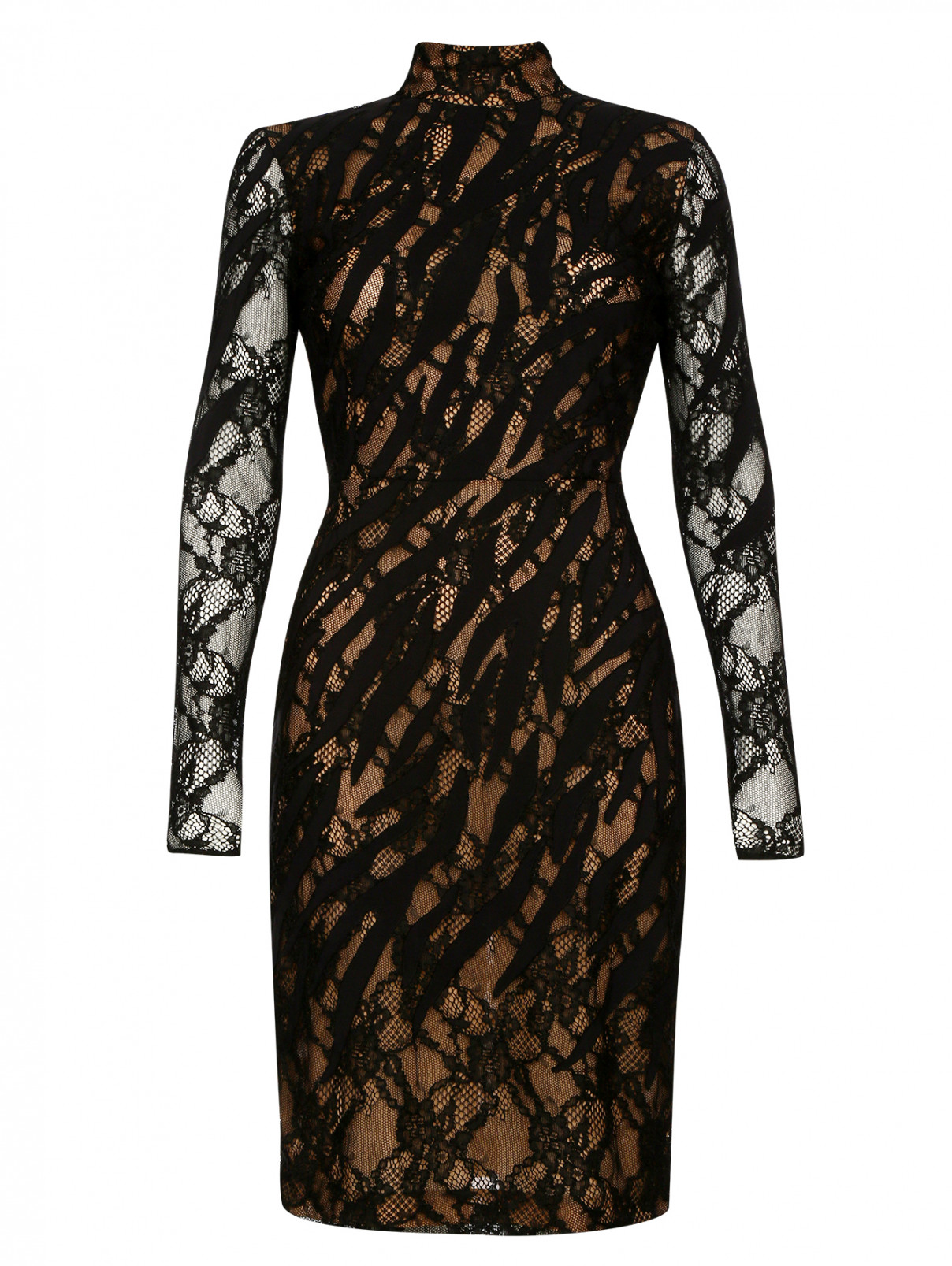 Кружевное платье-футляр Versace 1969  –  Общий вид  – Цвет:  Черный