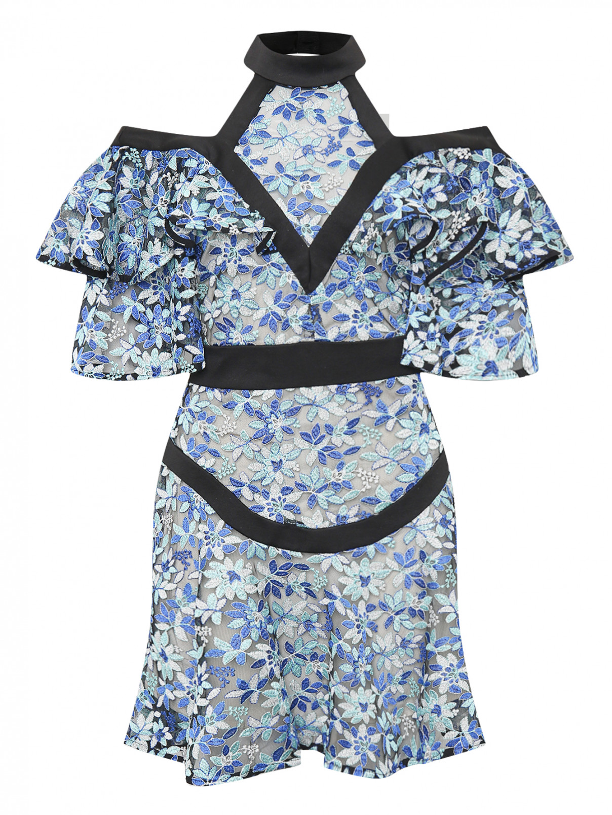 Платье с цветочным узором Elliatt  –  Общий вид  – Цвет:  Синий
