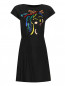 Платье из вискозы с вышивкой бисером и паетками Moschino  –  Общий вид