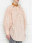 Блуза из хлопка с кожаной отделкой Sportmax  –  МодельВерхНиз