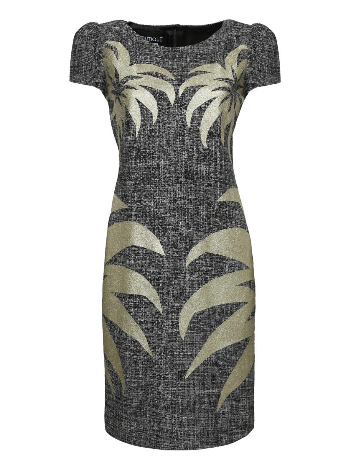 Платье хлопковое с принтом Moschino Boutique  –  Общий вид  – Цвет:  Черный