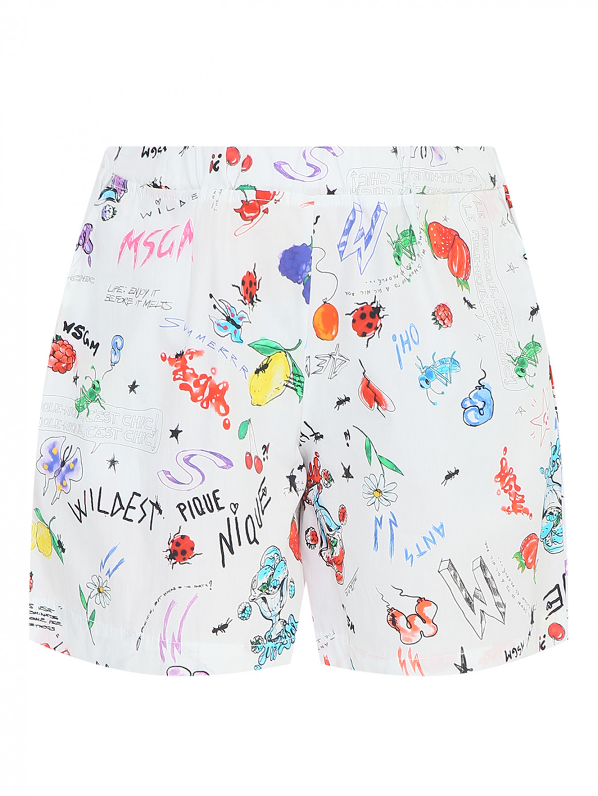 Хлопковые шорты с карманами MSGM  –  Общий вид  – Цвет:  Узор