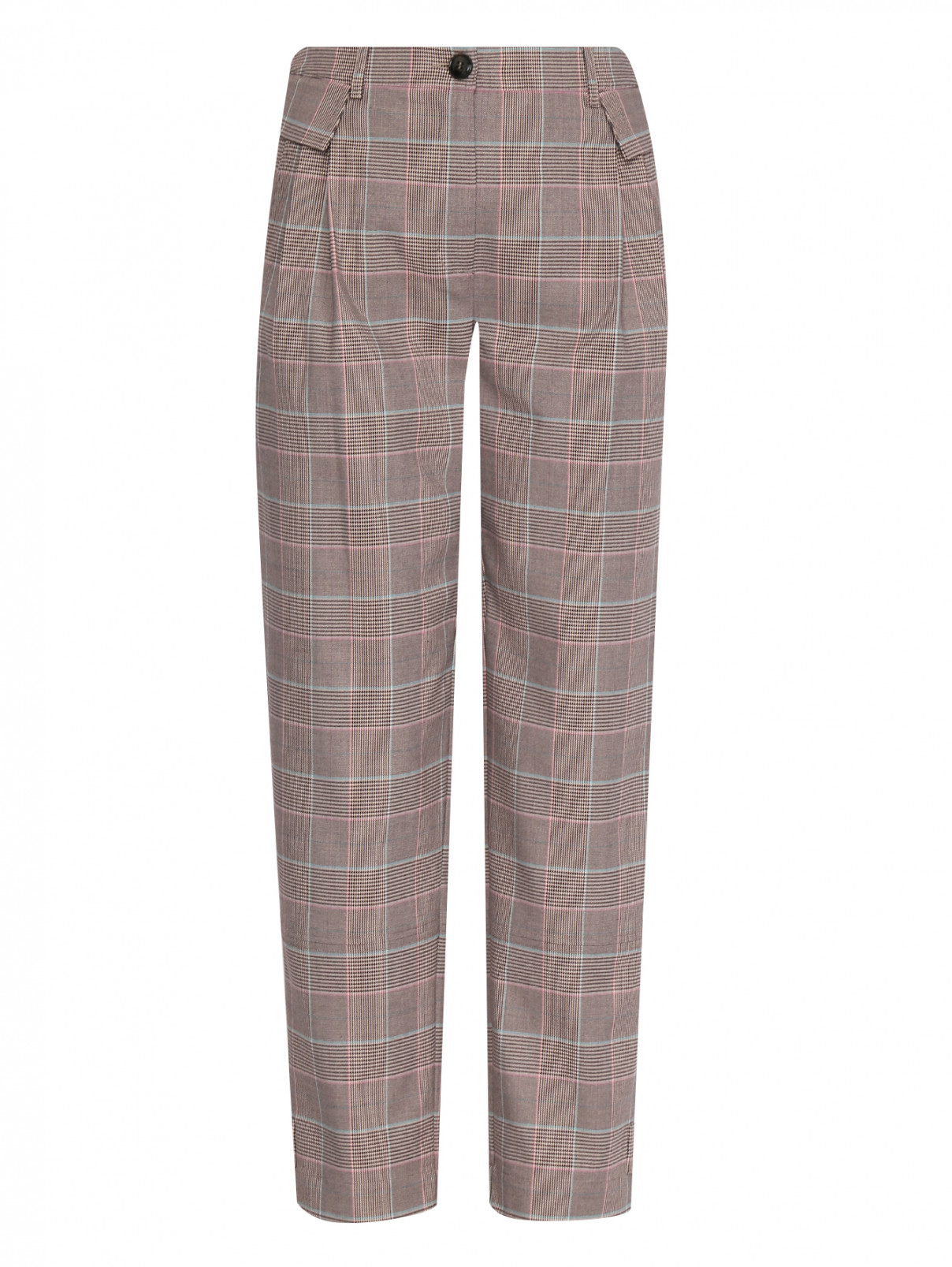 Укороченные брюки с узором клетка Max&Co  –  Общий вид  – Цвет:  Узор