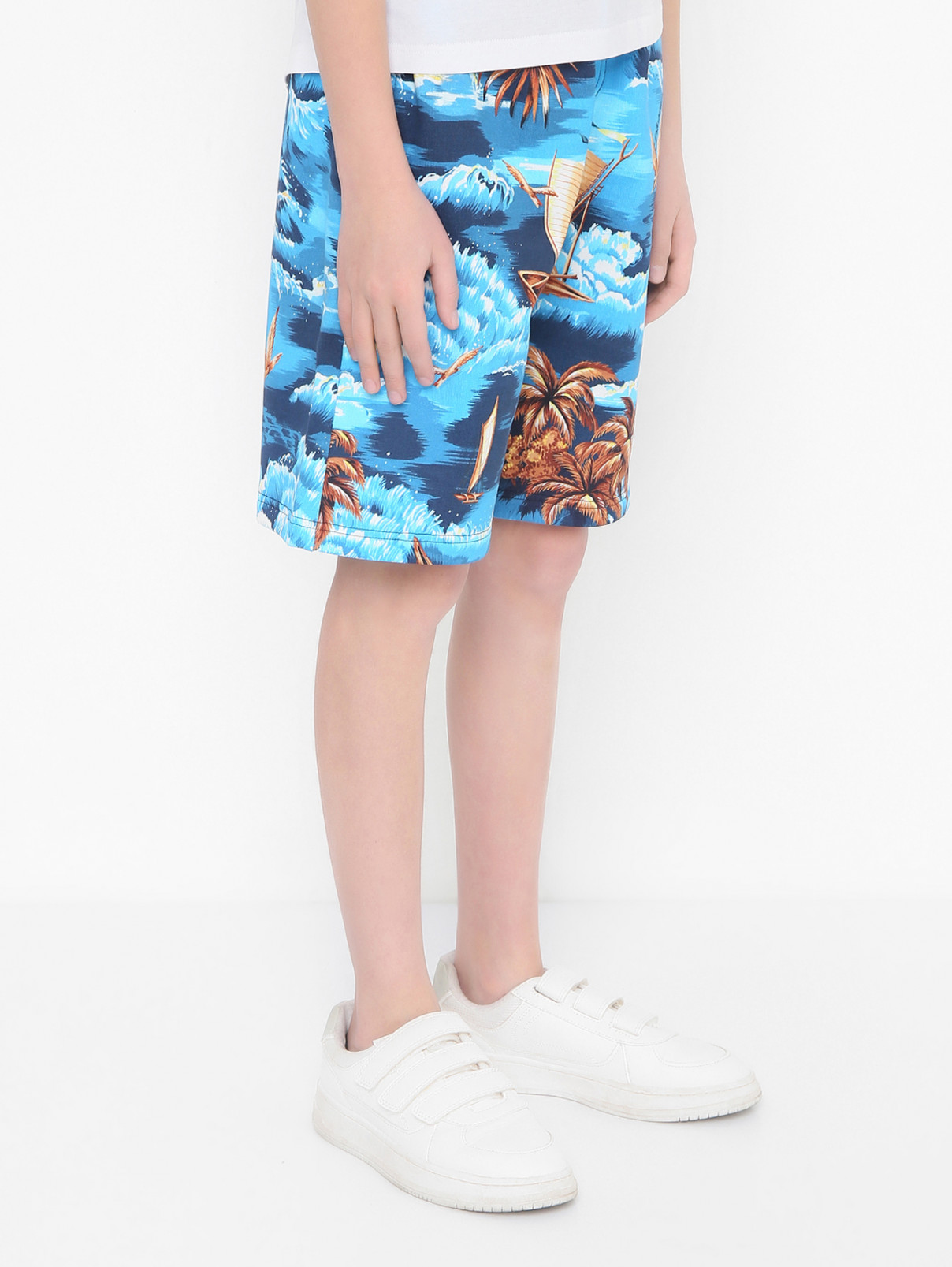 Хлопковые шорты с карманами Dolce & Gabbana  –  МодельВерхНиз  – Цвет:  Узор