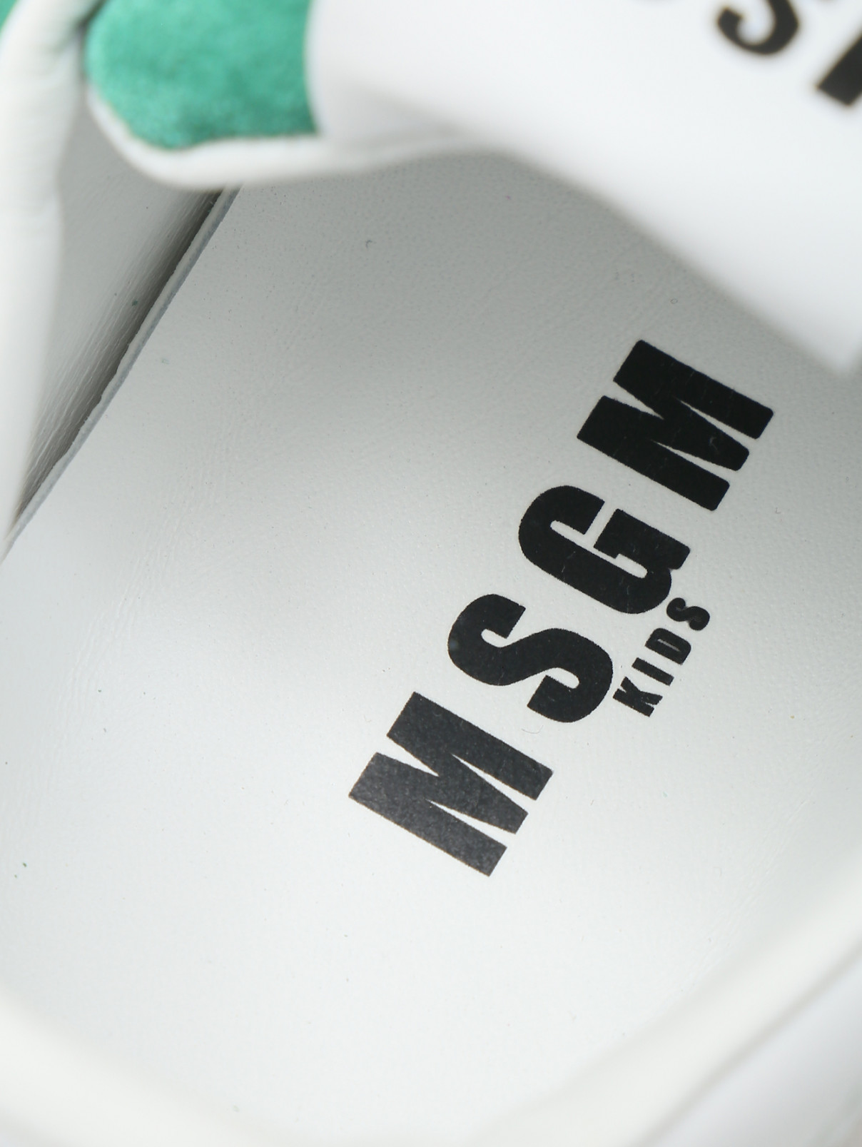 Замшевые кеды с аппликацией MSGM  –  Деталь1  – Цвет:  Зеленый