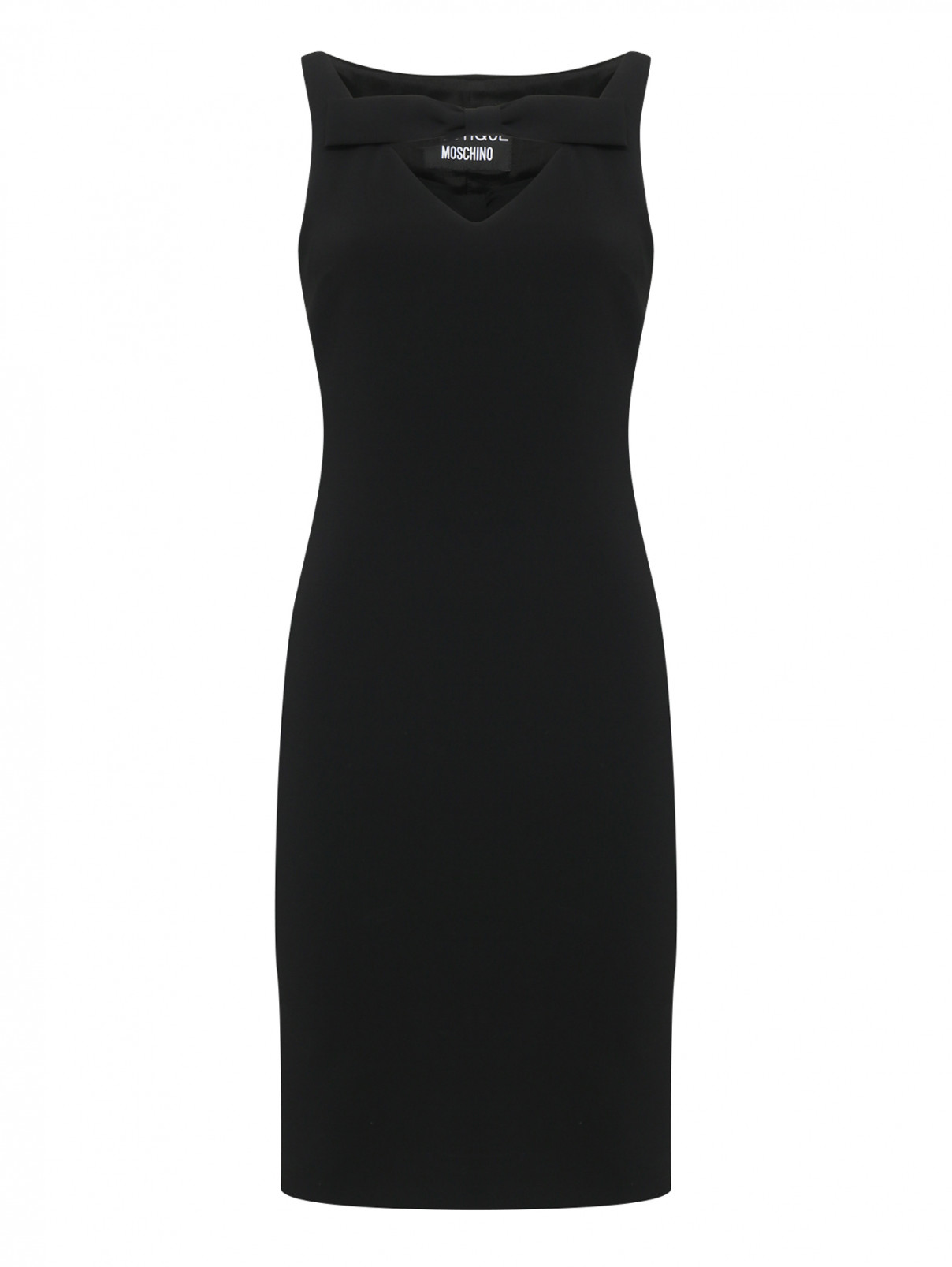 Платье-футляр с бантом BOUTIQUE MOSCHINO  –  Общий вид  – Цвет:  Черный