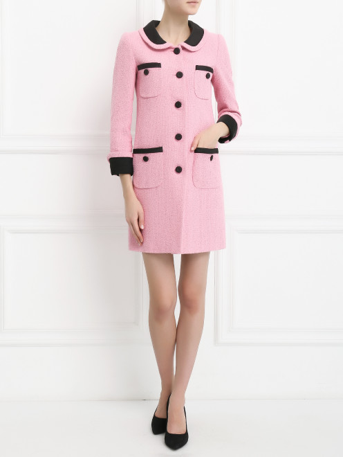 Пальто из хлопка с накладными карманами Moschino Couture - Модель Общий вид