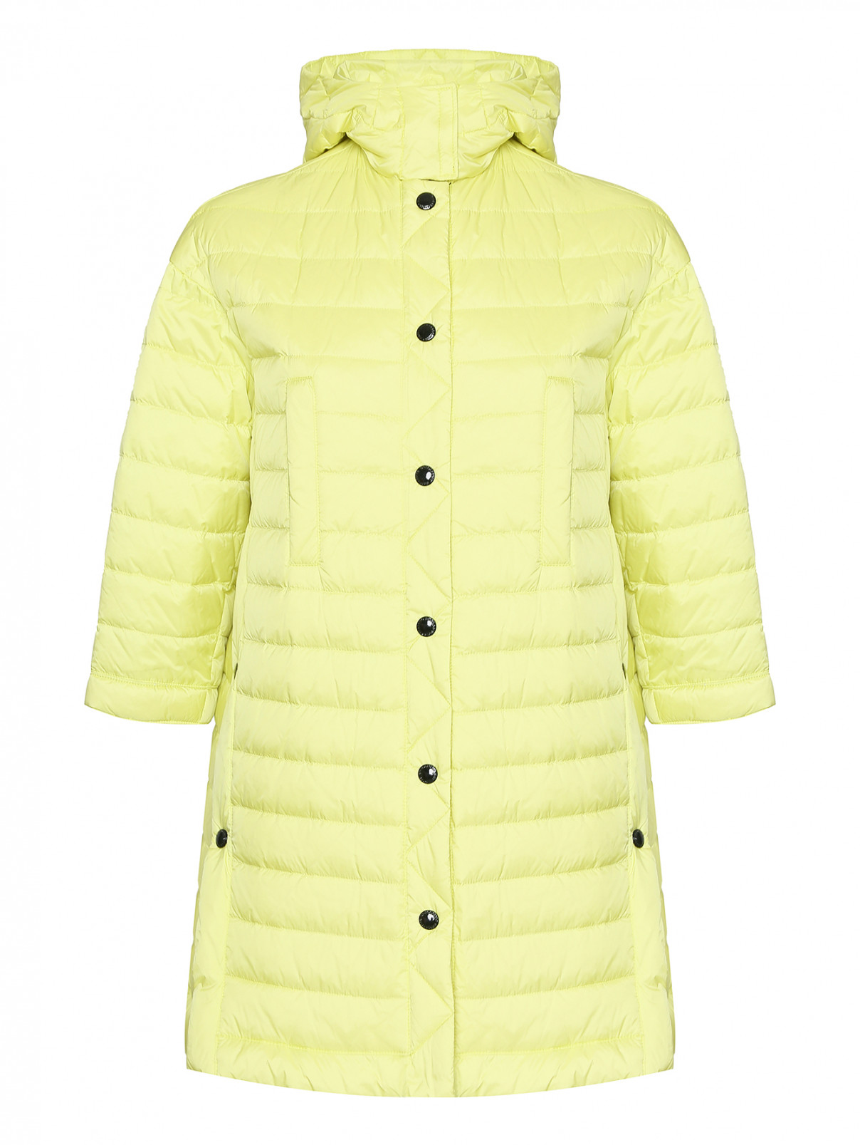 Стеганое пальто с карманами Ermanno Firenze  –  Общий вид  – Цвет:  Зеленый