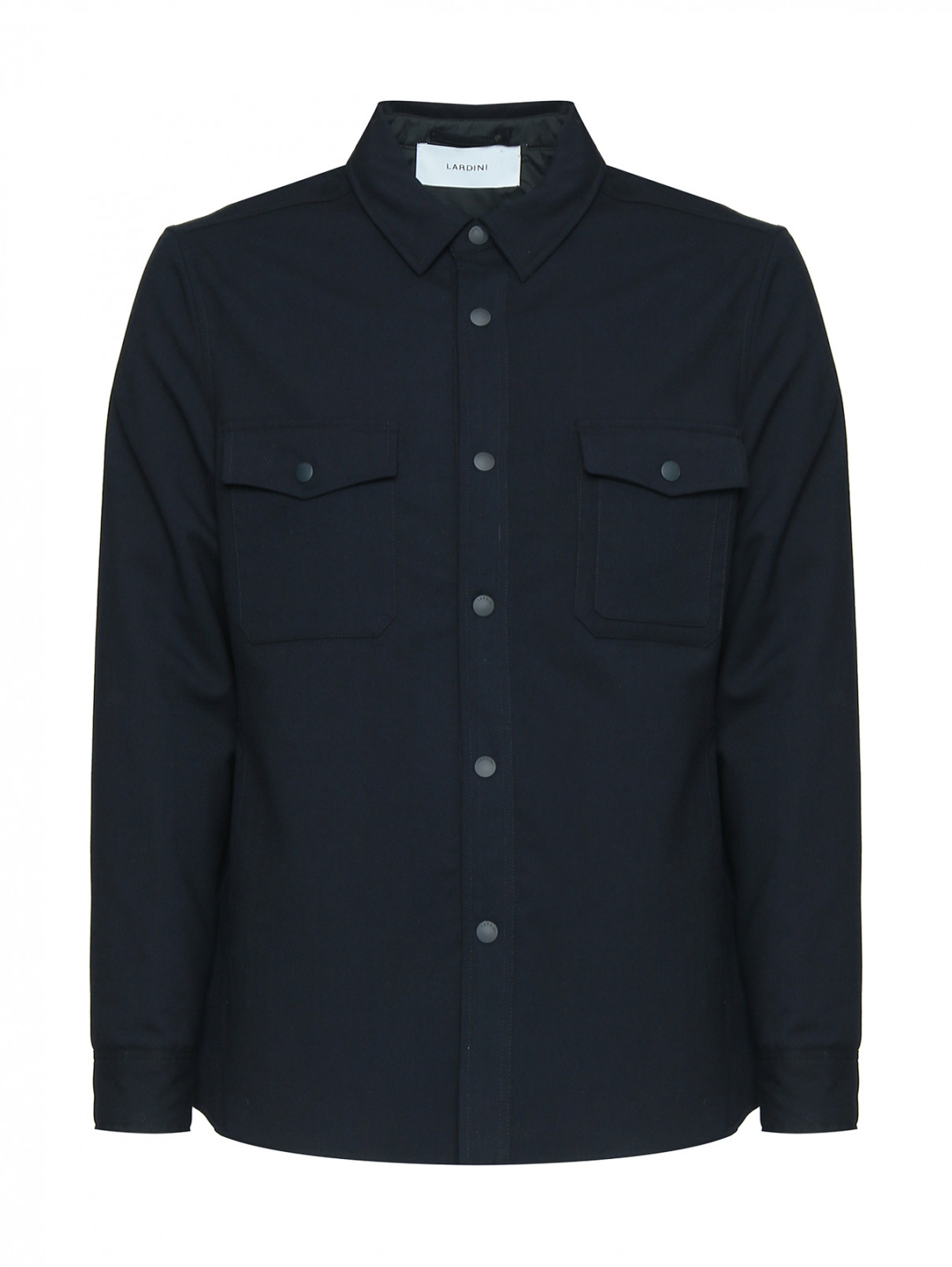 Куртка-рубашка с накладными карманами LARDINI  –  Общий вид  – Цвет:  Синий