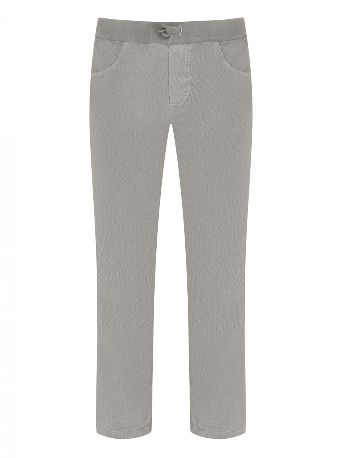 Утепленные вельветовые брюки Il Gufo  –  Общий вид  – Цвет:  Серый