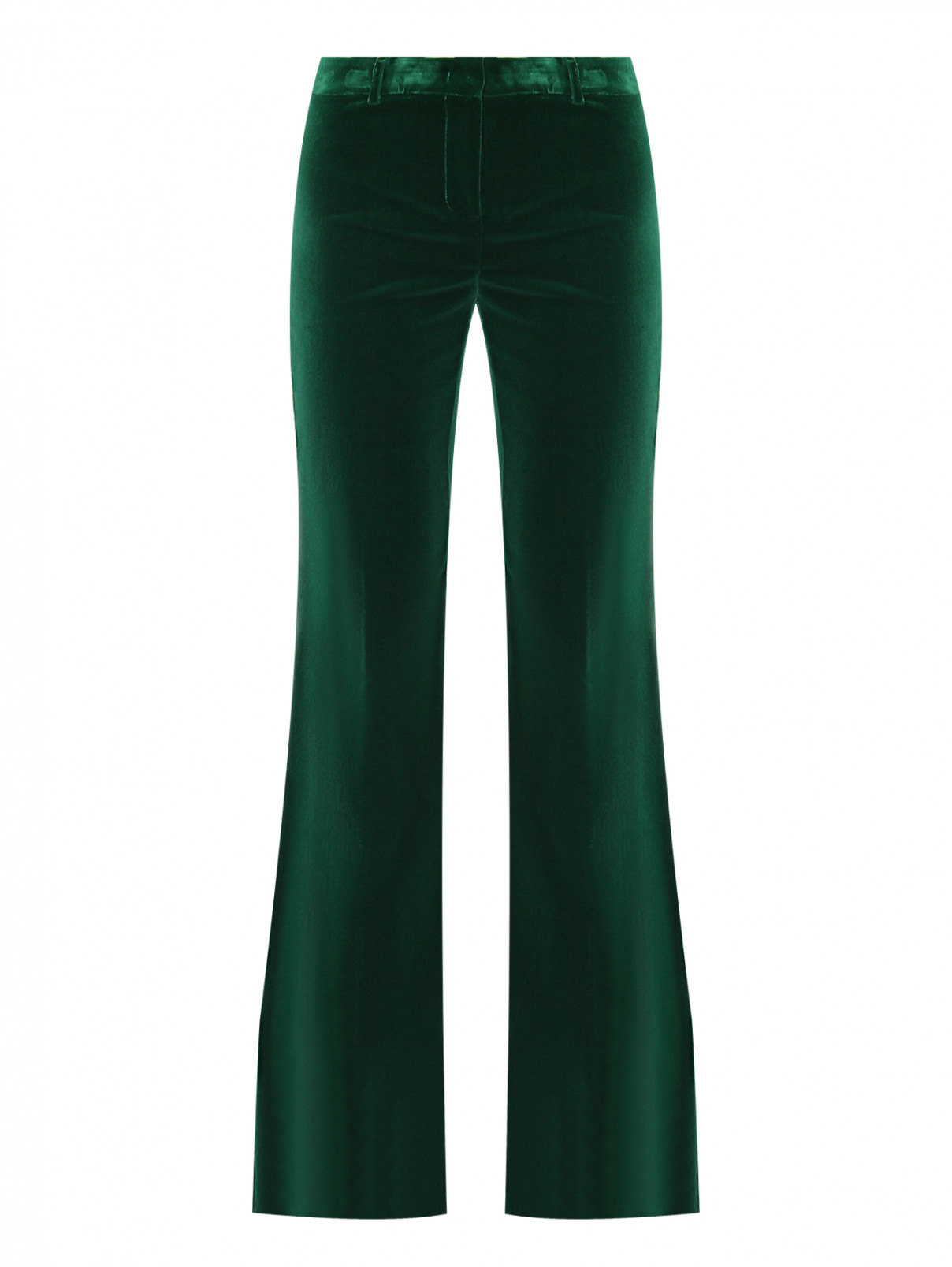 Бархатные брюки-клеш Etro  –  Общий вид  – Цвет:  Зеленый