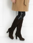 Высокие сапоги из кожи на устойчивом каблуке Fratelli Rossetti  –  Модель Верх-Низ