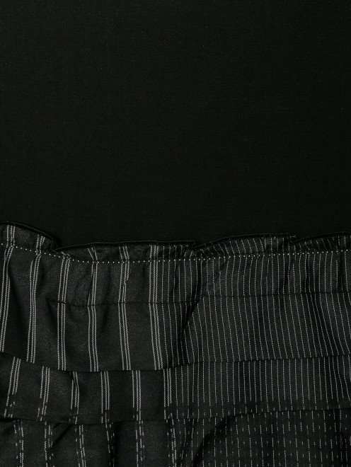 Юбка-мини из шерсти и шелка с контрастной отделкой - Деталь1