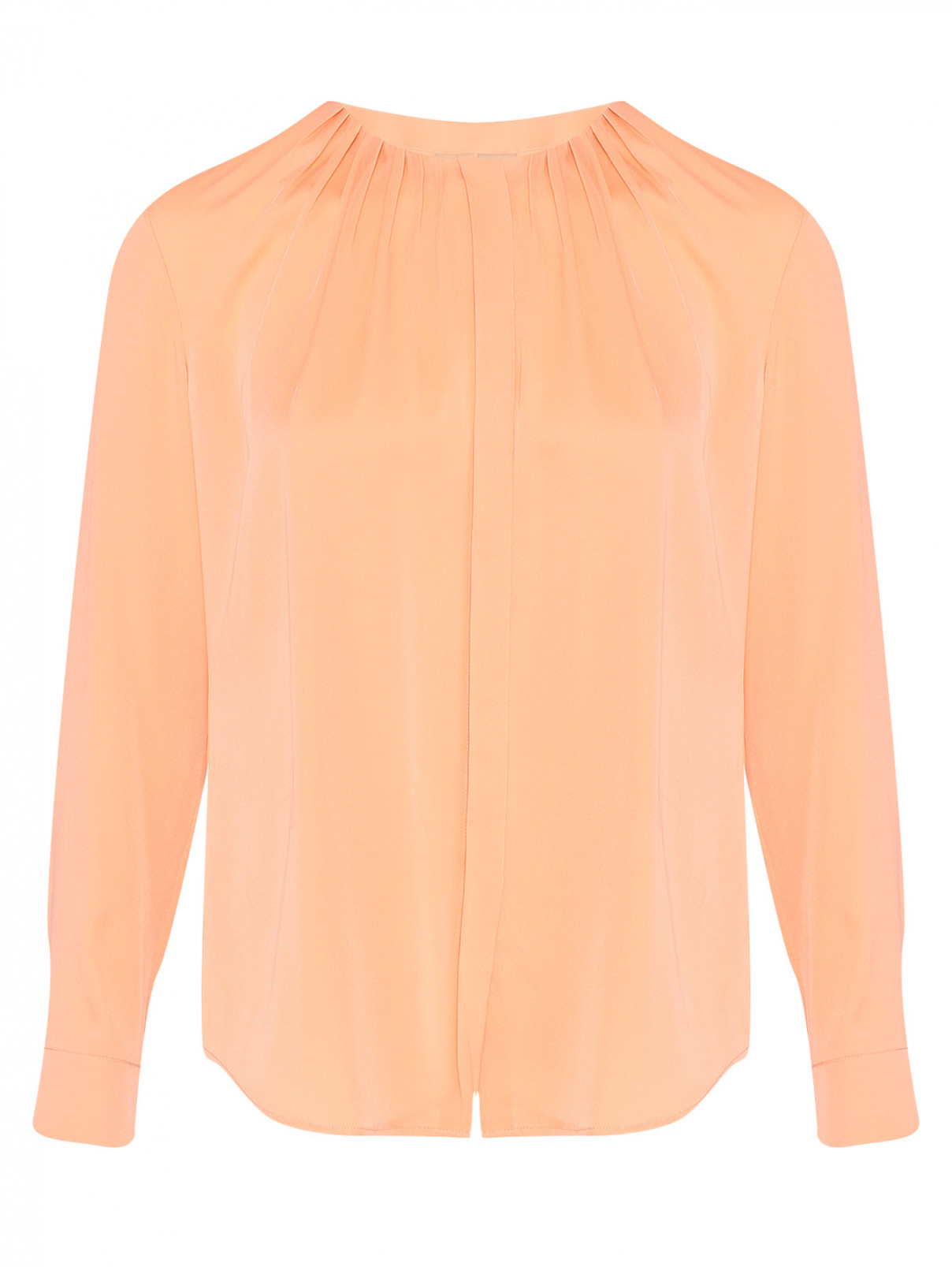 Блуза из шелка свободного кроя Boss  –  Общий вид  – Цвет:  Оранжевый