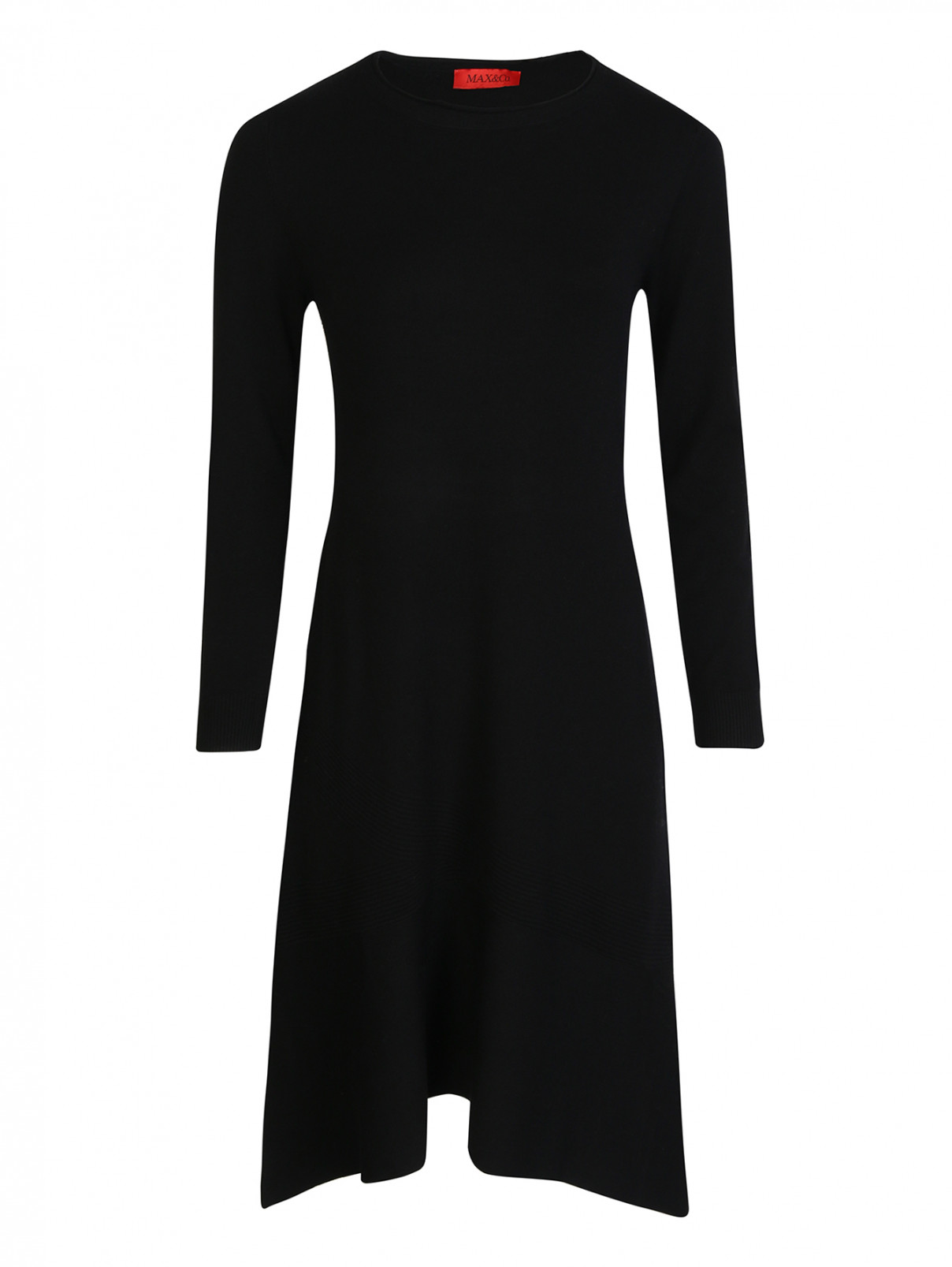 Платье трикотажное из вискозы Max&Co  –  Общий вид  – Цвет:  Черный