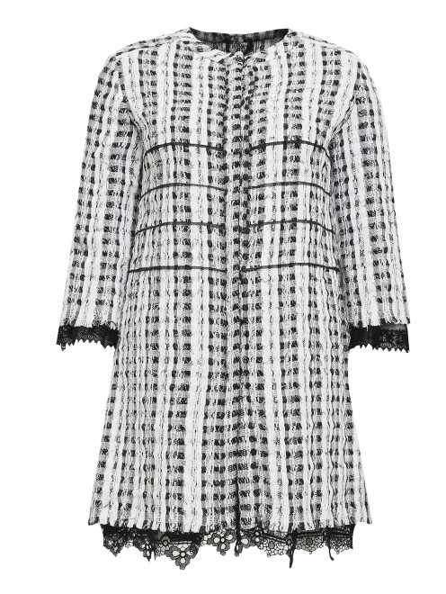 Легкое пальто из смешанного хлопка с узором "клетка" Worth Paris - Общий вид