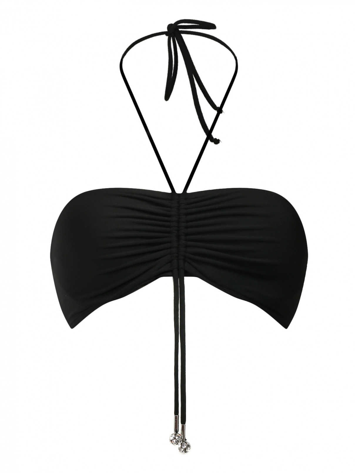 Купальный бюстгальтер-бандо с драпировкой La Perla  –  Общий вид  – Цвет:  Черный