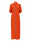 Платье-макси из шелка декорированное молниями с рукавом "летучая мышь" Jean Paul Gaultier  –  Общий вид