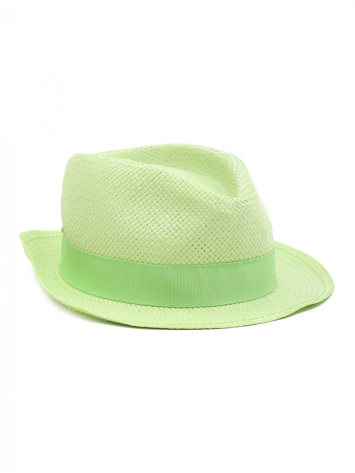 Шляпа соломенная с декоративной лентой Catya  –  Общий вид  – Цвет:  Зеленый