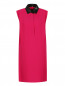 Шелковое платье-мини со съемным кожаным воротником Gucci  –  Общий вид