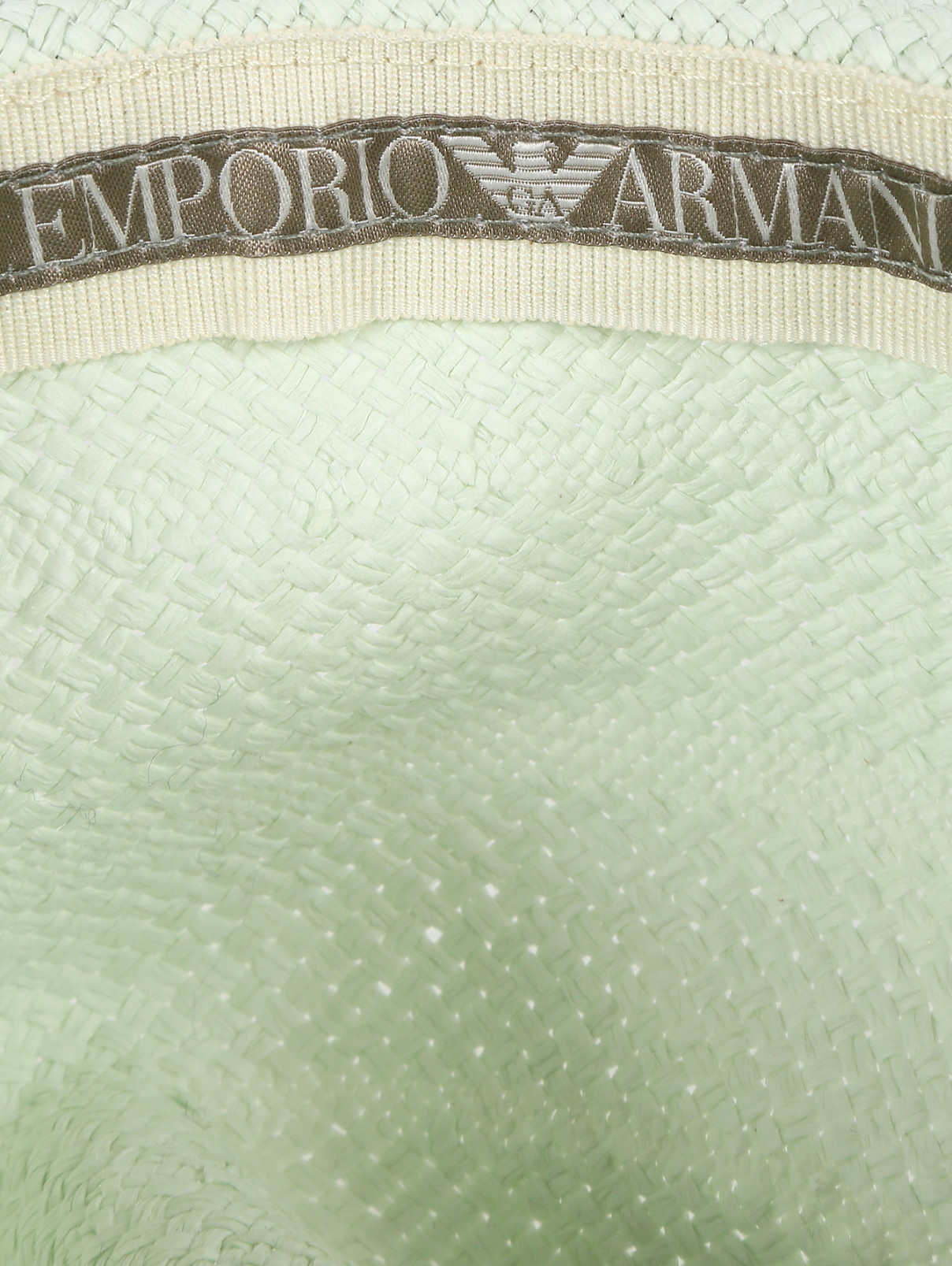 Шляпа из соломы с отделкой из кожи Emporio Armani  –  Деталь1  – Цвет:  Зеленый